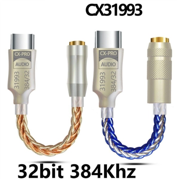 Typ-C Dac Adapter Audio Decoder BLÅ Blue