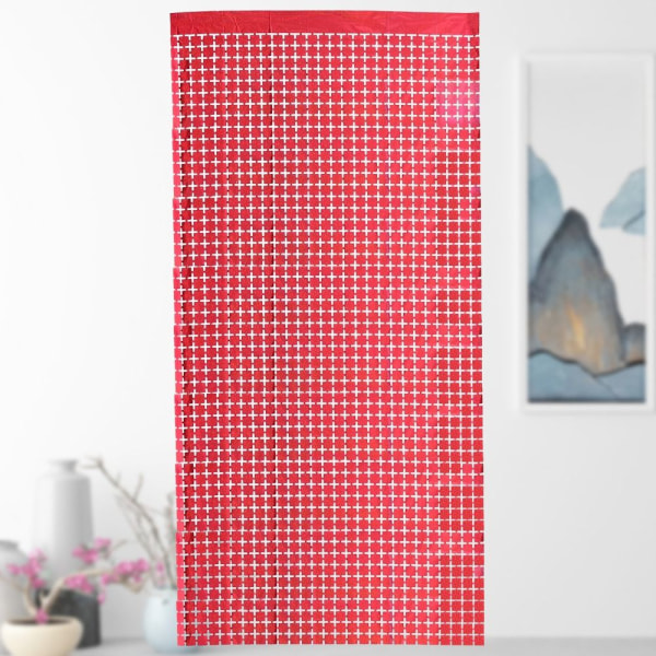 2m Wall Tausta Verho Shimmer Square Taustat PUNAINEN red