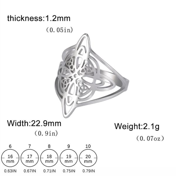 Hekseknute Ring Fingerringer SØLV 9 silver 9