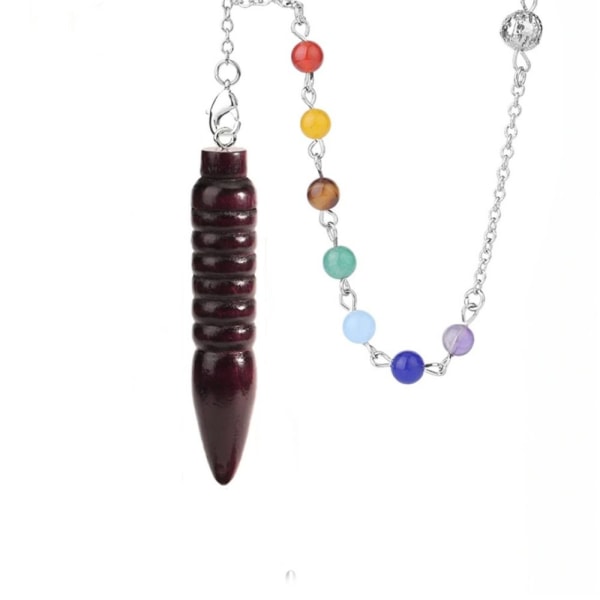 Luonnollinen puinen heiluri Reiki heiluririipus C-7 CHAKRA KETJU C-7 Chakra Chain