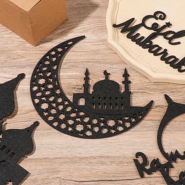 4 stk Eid Mubarak Henger Ramadan Dekor DIY Håndverk