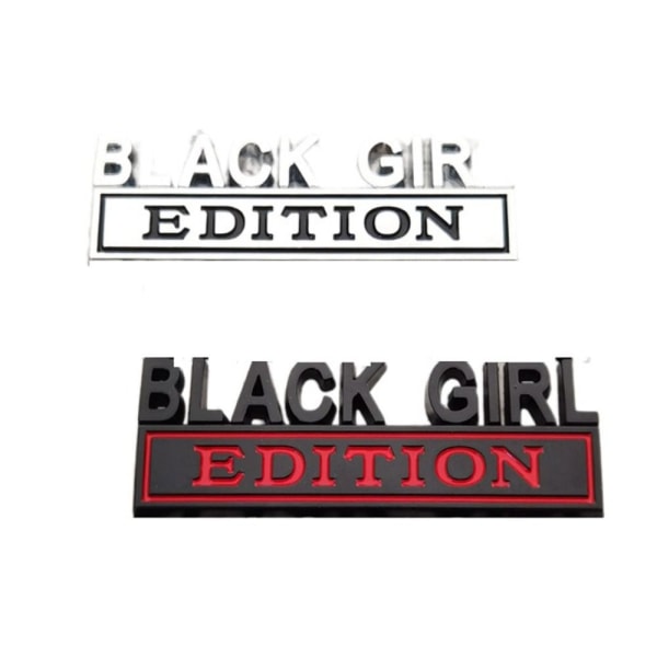 2 kpl Black Girl Edition Emblem 3D-auton puoleinen takapäällinen