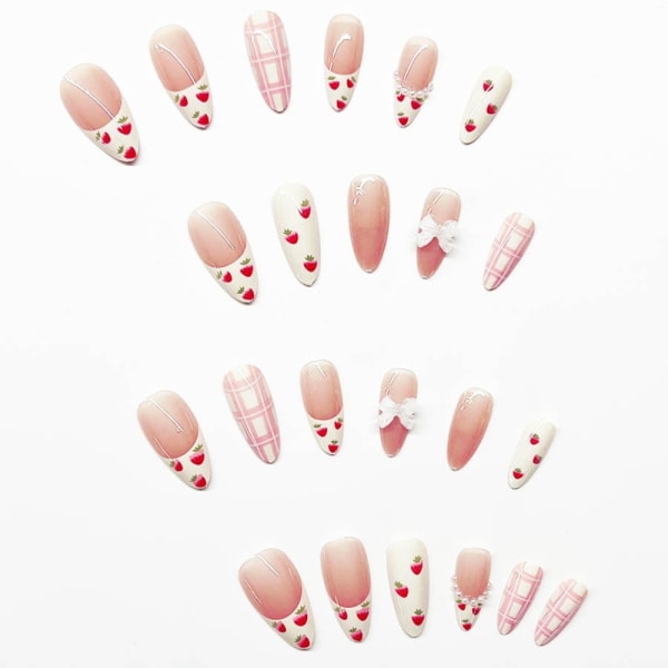 Almond Fake Nails 3D Long Fake Nails XSS98 XSS98 XSS98