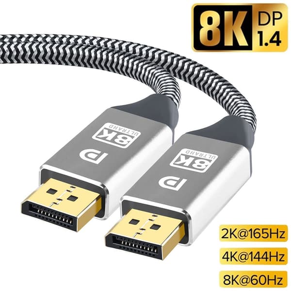 DP till DP-kabel 8K 60Hz 2M 2m