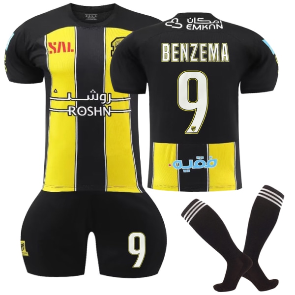 23-24 Al lttihad(KSA) Hjemme Fotballdrakt Barn Nr. 9 Benzema 22