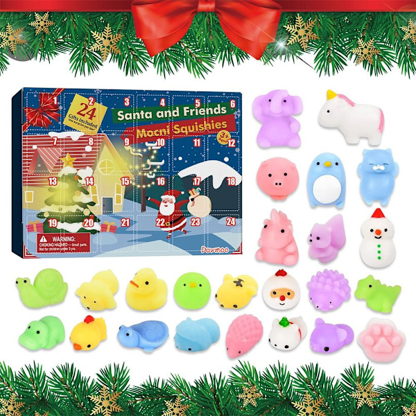 24pcs Christmas Advent Calendar Box Snowman Mochi Animal