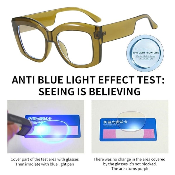 Anti-Blue Light Briller Firkantede Briller SORT Black