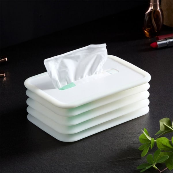 Vikbart papper Ansiktspapperslåda Tissue Spring Box GRÖN NON green non luminous-non luminous