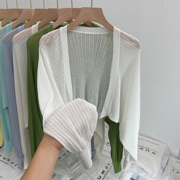 Stickad Cardigan Is Sidensjal APRIKOS Apricot