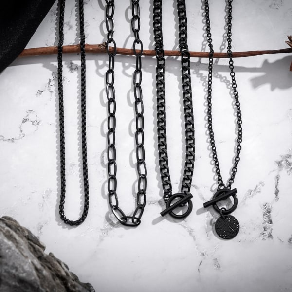 Cold Wind Svart Kostym Halsband Set BLACK 2 2 black 2-2