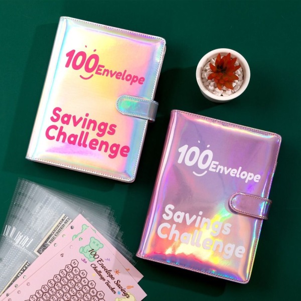 100 Days Savings Challenge Spara pengar Pärm SVART Black