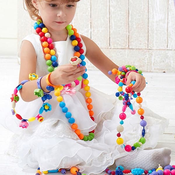 Farverige Håndlavede Perler DIY Perlemateriale Pige Legetøjstilbehør 100pcs