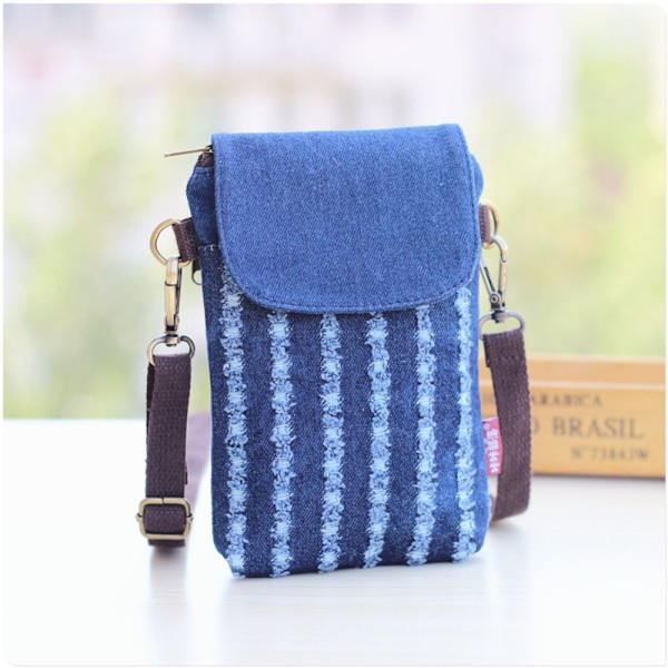 Denim Skulder Crossbody Bag Mobiltelefonveske 3 3 3