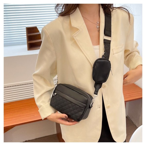 Mini vattert Crossbody-veske Uformell skulderveske BRUN brown