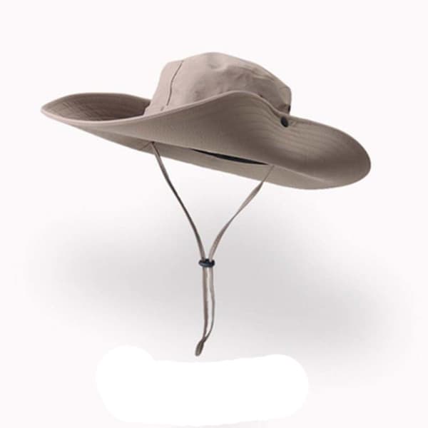 12 cm Stor Bredbremmet Bøttehatt Strand Solhatt KAFFE coffee