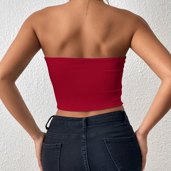 Off Shoulder Crop Tube Top Basic Bryst Wrap HVID L white L