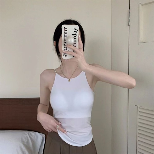 Vadderad Camisole Axelväst SVART Black