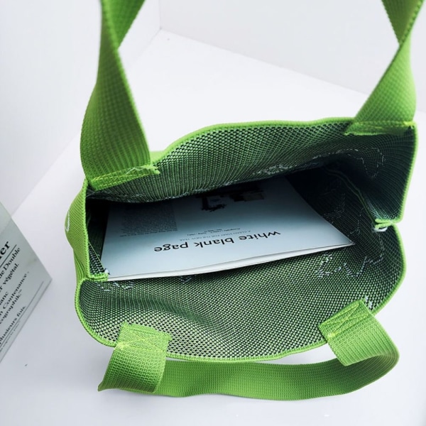 Håndvevde Veske Ull Strikke skuldervesker LYS GRØNN light green