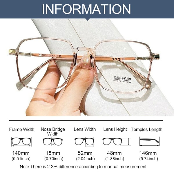 Anti-Blue Light Glasses Neliömäiset silmälasit RUSKEA Brown