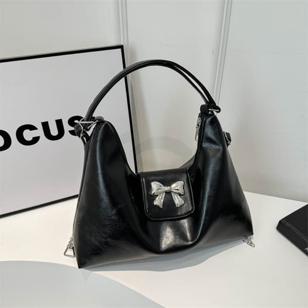 Bow Handväska Tote Bag VIT White