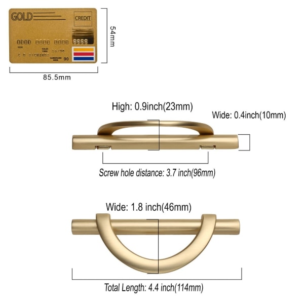Skab Håndtag Skuffe Trækker GULD 2STK 2STK gold 2pcs-2pcs