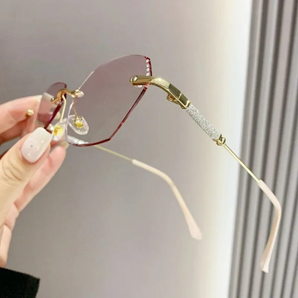 Diamantslipade läsglasögon Gradientblockerande glasögon GULD gold