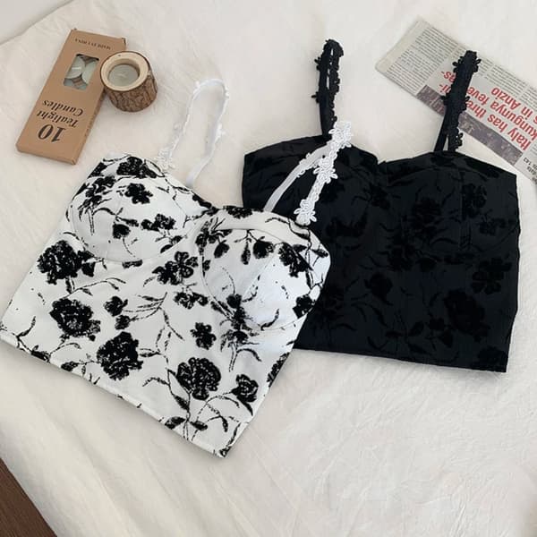 Crop Topper Trykte Tanktopper HVIT white
