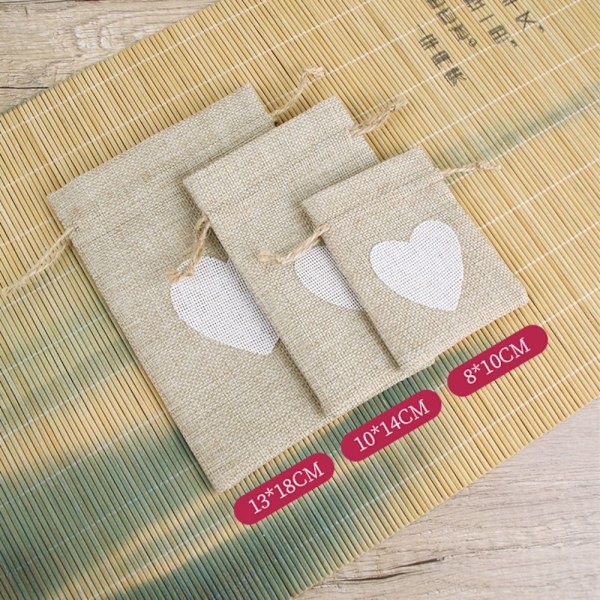 5 Stk Jute Snøreposer Snøring Linposer HVIT 8X10CM white 8x10cm