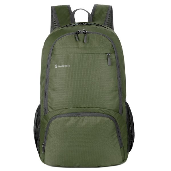 Taitettava reppu olkalaukku TUMMAVIHREÄ dark green