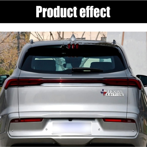 2 kpl Texas Edition -automerkkitarra 3D-auton tunnustarrat Auto