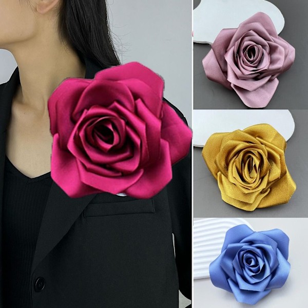 Stor blombrosch Corsage KUNGSBLÅ Royal Blue