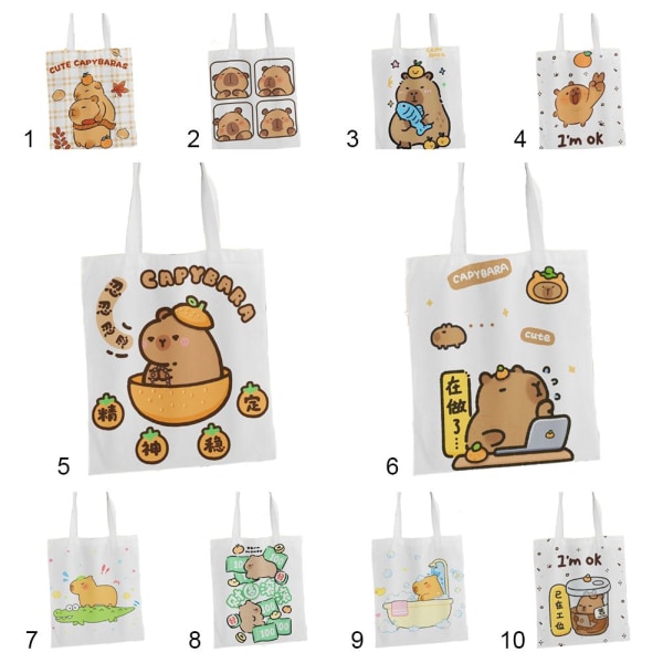 Lerretsveske Cartoon Capybara Tote 10 10 10