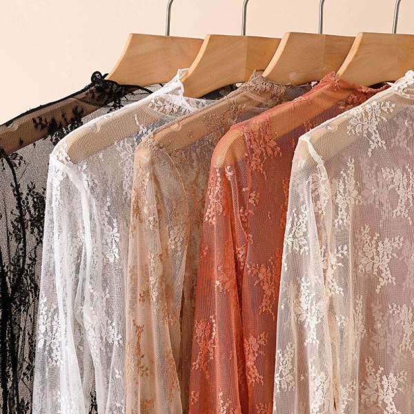T-skjorte topper se gjennom bluse HVIT White