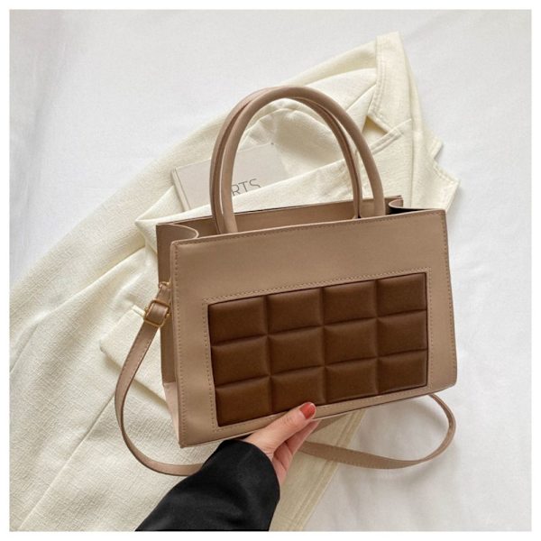 Enkelt Skulder Underarm Taske Lille Firkantet Taske KHAKI khaki