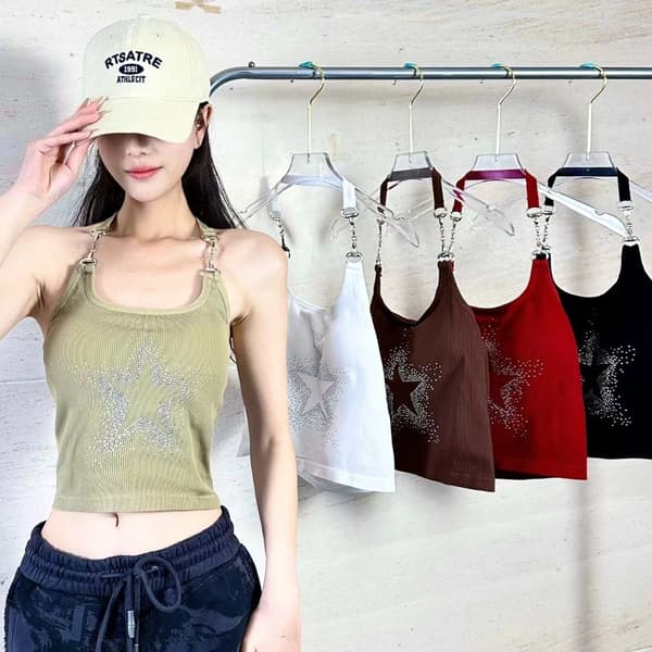 Halterneck Tanktop Camisole SORT Black