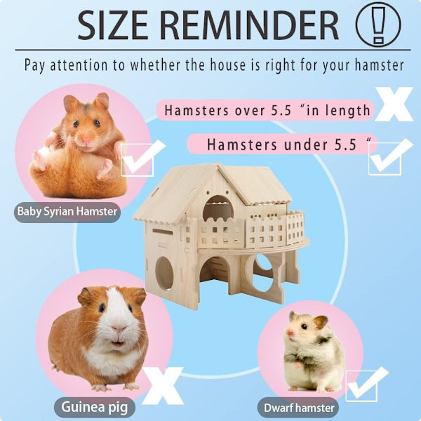 Hamster Swing Gungbräda Small Nest Massivträ Small House Hamster