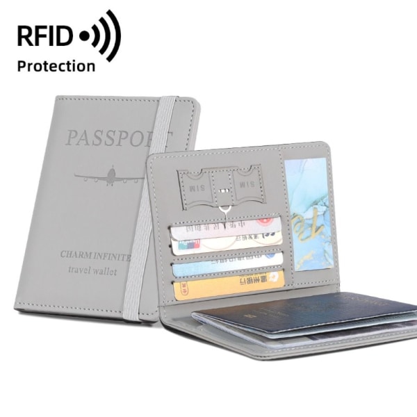 RFID Passport Cove Passport Protector GRÅ Grey