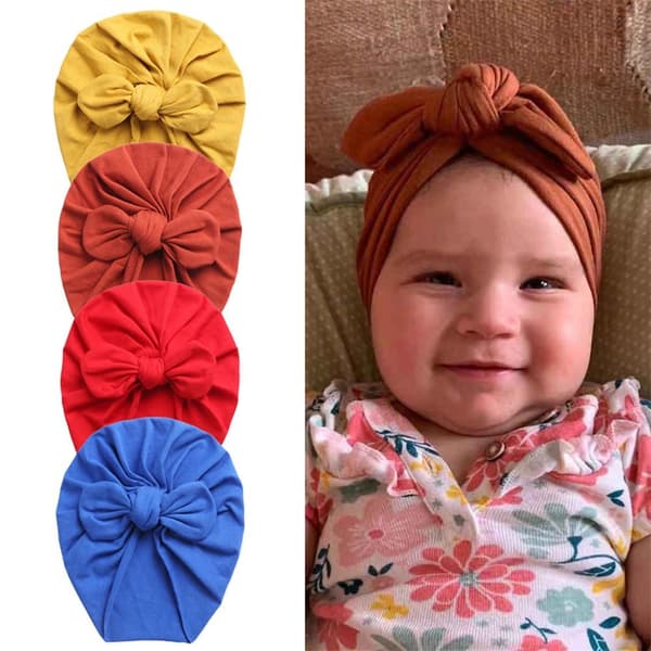 Nyfödd Mössa Turban Mössa RÖD red