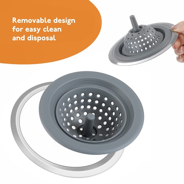 avloppssil Diskbänk Sil GRÅ ANG SVART 2ST 2ST grey ang black 2pcs-2pcs