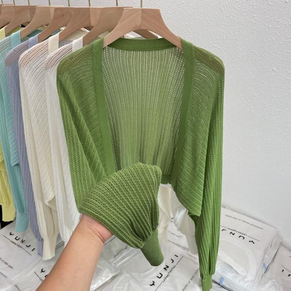 Neulottu neuletakki Ice Silk Shawl GREEN Green