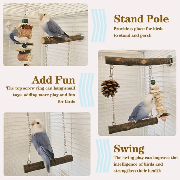 Parrot Swing Legetøj Bird Chew Toy Tyggetøj