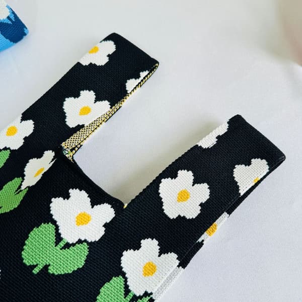 Forårsblomst Håndtaske Strikket Håndtaske SORT black