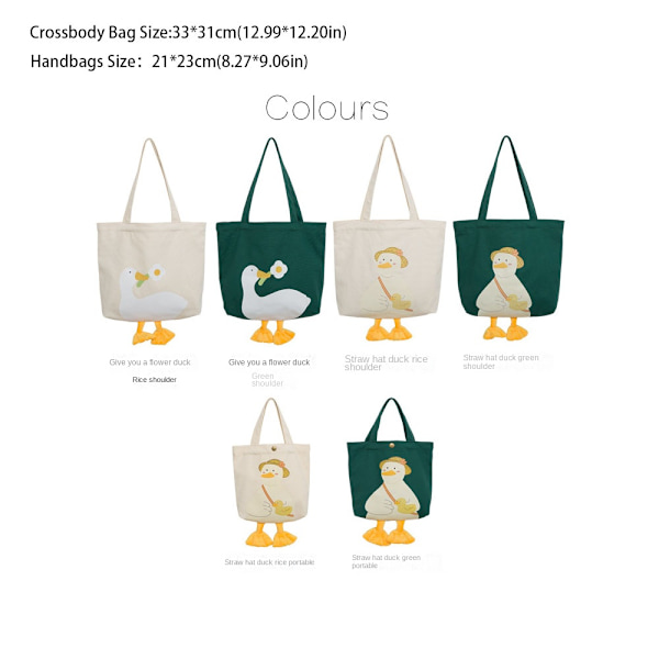 Tegneseriehåndvesker Cute Duck Tote Bag 2 2 2