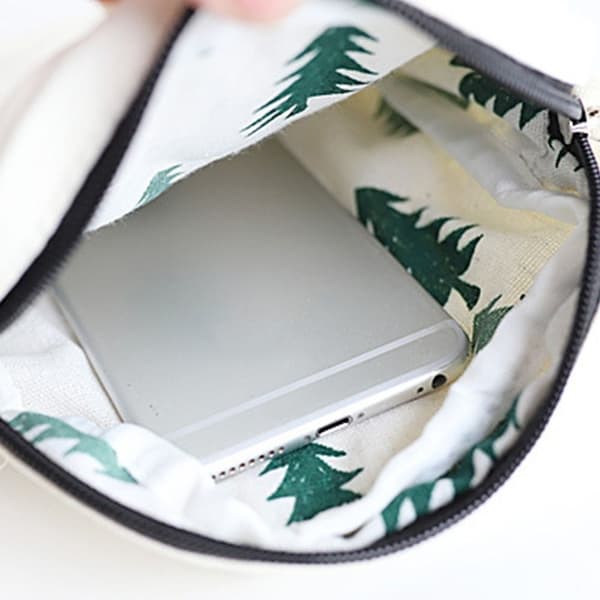 Canvas Telefon Taske Diagonal Taske SORT black