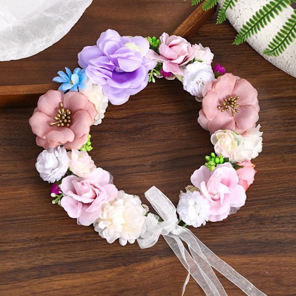 Kunstig blomsterkrans Håndlaget brudehodeplagg 3 3 3