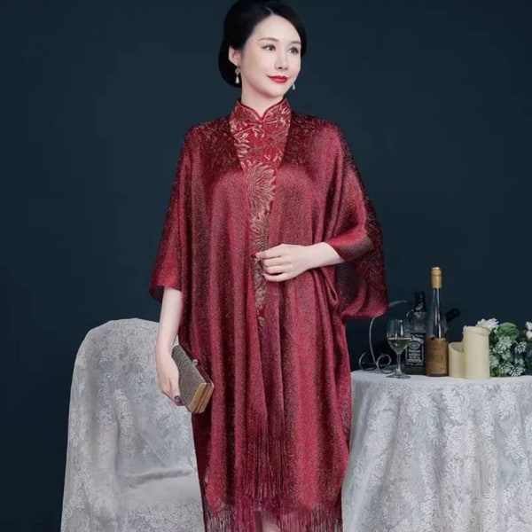 Tofs Sjal Ihålig solskyddssjal VINRÖD Wine red