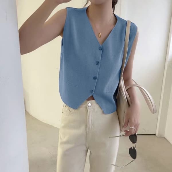 V-hals Stroptop MELLEM KAMEL MELLEM KAMEL Middle Camel