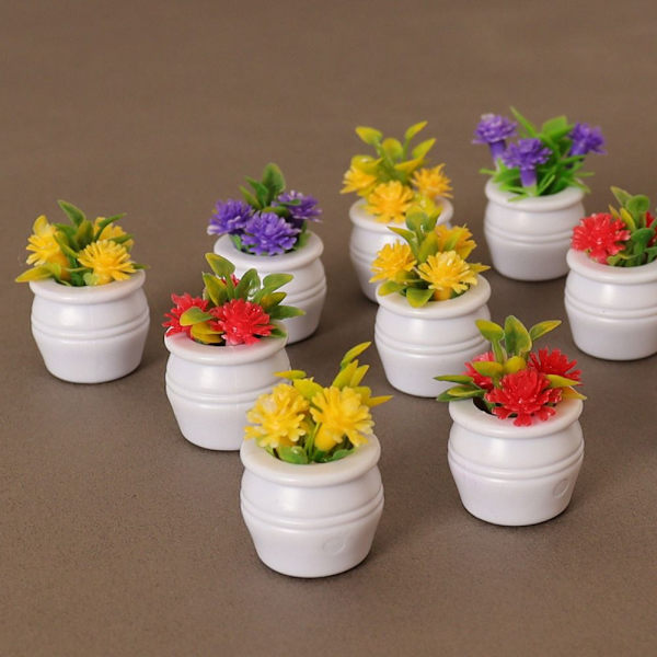 Dukkehus Miniature Plastic Simulation Vase LILLA Purple