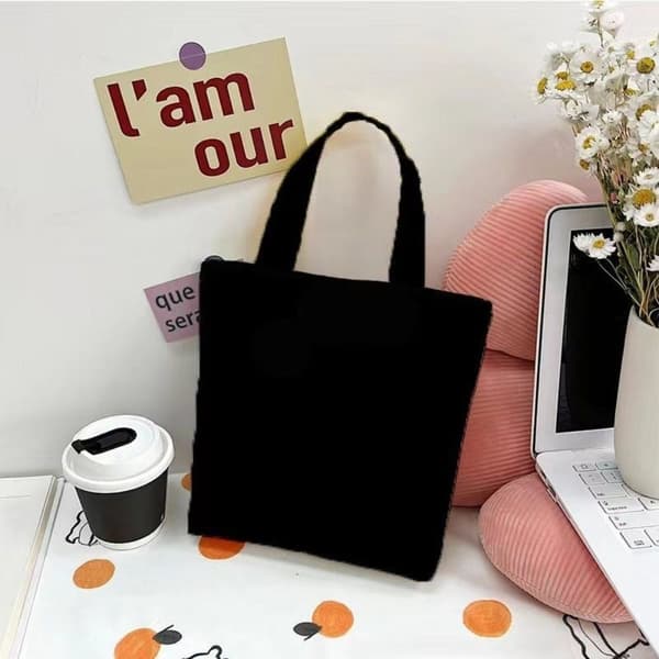 Lunsjpose Canvasveske SVART L small black small
