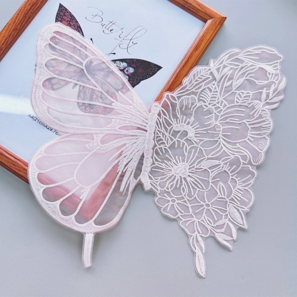 Butterfly Patch Clothes Patches HVIT A A White A-A